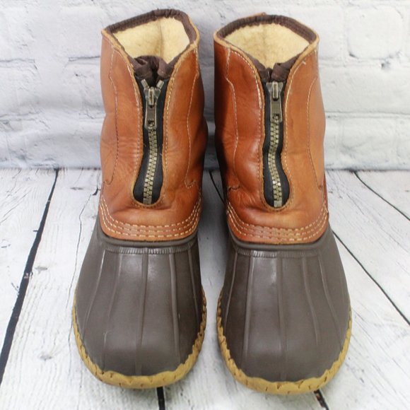 LL BEAN Sherpa Lined Front Zip Ankle Boots Size 8 N - Picture 5 of 9